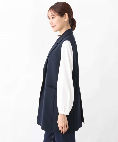 MK MICHEL KLEIN(エムケーミッシェルクラン)の「ロングジレ/制菌加工/洗える(ベスト・レディース・ネイビー/グレイッシュベージュ・38)」の20枚目の写真
