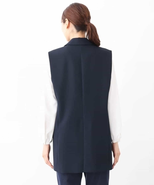 MK MICHEL KLEIN(エムケーミッシェルクラン)の「ロングジレ/制菌加工/洗える(ベスト・レディース・ネイビー/グレイッシュベージュ・38)」の21枚目の写真