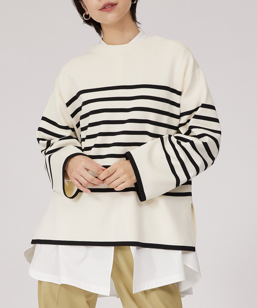 qualite（カリテ）の「コットンストレッチニット（ニット/セーター・レディース・その他/ブラック/オフホワイト/グリーン・フリー）」の4枚目の写真