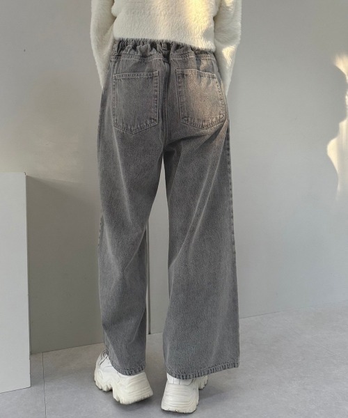 OLIVE des OLIVE（オリーブデオリーブ）の「2WAYライズブリーチデニムパンツ　1041030010（デニムパンツ・レディース・グレー/サックスブルー・SMALL/MEDIUM）」の7枚目の写真