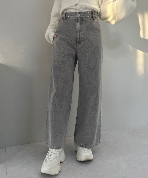 OLIVE des OLIVE（オリーブデオリーブ）の「2WAYライズブリーチデニムパンツ　1041030010（デニムパンツ・レディース・グレー/サックスブルー・SMALL/MEDIUM）」の6枚目の写真