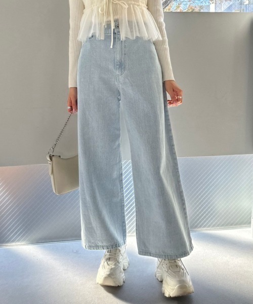 OLIVE des OLIVE（オリーブデオリーブ）の「2WAYライズブリーチデニムパンツ　1041030010（デニムパンツ・レディース・グレー/サックスブルー・SMALL/MEDIUM）」の9枚目の写真