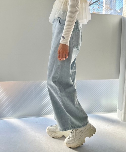 OLIVE des OLIVE（オリーブデオリーブ）の「2WAYライズブリーチデニムパンツ　1041030010（デニムパンツ・レディース・グレー/サックスブルー・SMALL/MEDIUM）」の10枚目の写真