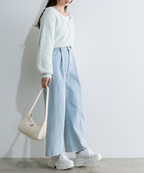 OLIVE des OLIVE（オリーブデオリーブ）の「2WAYライズブリーチデニムパンツ　1041030010（デニムパンツ・レディース・グレー/サックスブルー・SMALL/MEDIUM）」の14枚目の写真