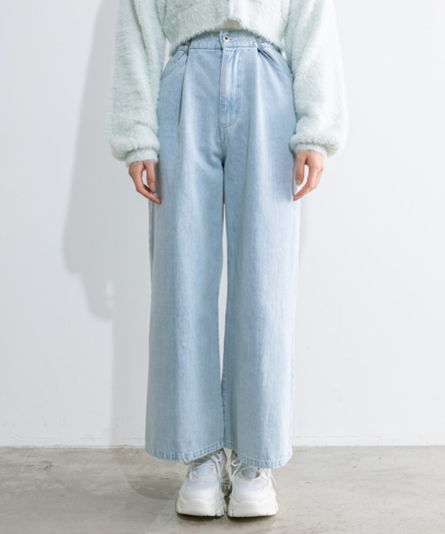 OLIVE des OLIVE（オリーブデオリーブ）の「2WAYライズブリーチデニムパンツ　1041030010（デニムパンツ・レディース・グレー/サックスブルー・SMALL/MEDIUM）」の20枚目の写真