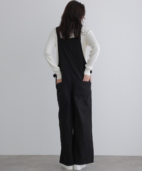 ElegChic(エレグシック)の「ベイカーワイドサロペットパンツ(サロペット/オーバーオール・レディース・カーキ/ブラック/ベージュ・XL/3L/4L/L/M)」の6枚目の写真