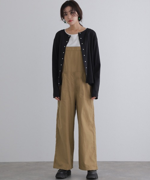ElegChic(エレグシック)の「ベイカーワイドサロペットパンツ(サロペット/オーバーオール・レディース・カーキ/ブラック/ベージュ・XL/3L/4L/L/M)」の8枚目の写真