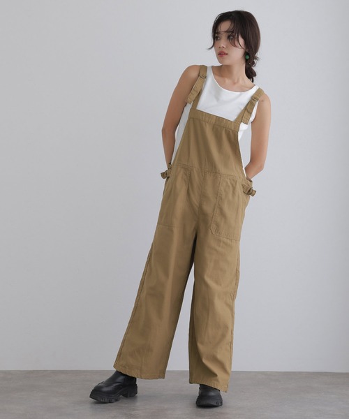 ElegChic(エレグシック)の「ベイカーワイドサロペットパンツ(サロペット/オーバーオール・レディース・カーキ/ブラック/ベージュ・XL/3L/4L/L/M)」の11枚目の写真