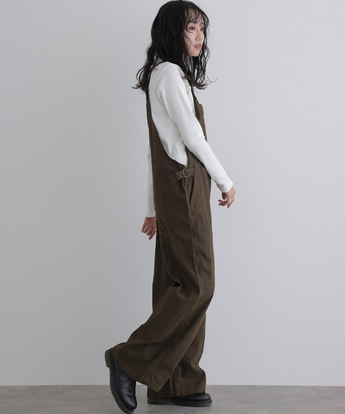 ElegChic(エレグシック)の「ベイカーワイドサロペットパンツ(サロペット/オーバーオール・レディース・カーキ/ブラック/ベージュ・XL/3L/4L/L/M)」の12枚目の写真