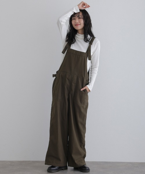 ElegChic(エレグシック)の「ベイカーワイドサロペットパンツ(サロペット/オーバーオール・レディース・カーキ/ブラック/ベージュ・XL/3L/4L/L/M)」の14枚目の写真
