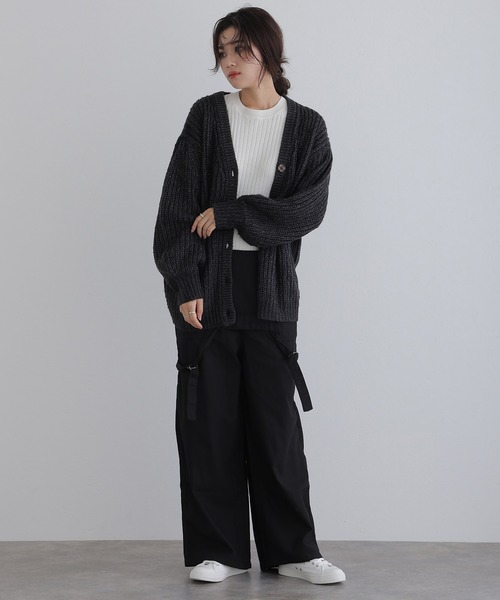 ElegChic(エレグシック)の「ベイカーワイドサロペットパンツ(サロペット/オーバーオール・レディース・カーキ/ブラック/ベージュ・XL/3L/4L/L/M)」の20枚目の写真