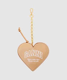 GANNI コインケース GANNI ガニー コインケース/FUNNY HEART ZIP COIN PURSE