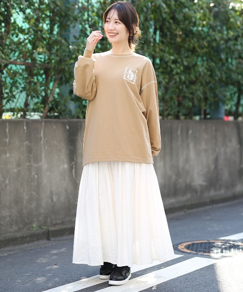 カラーステッチ刺繍ロングTシャツ（Tシャツ/カットソー）｜チチカカ