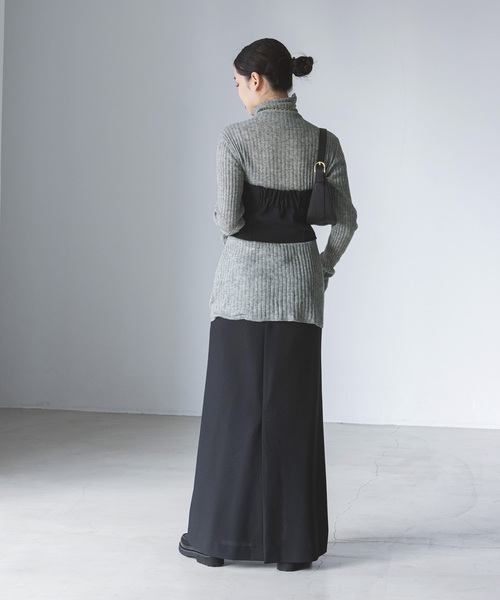 Noble（ノーブル）の「シルクカシミヤ ソフトワイドリブニット（ニット