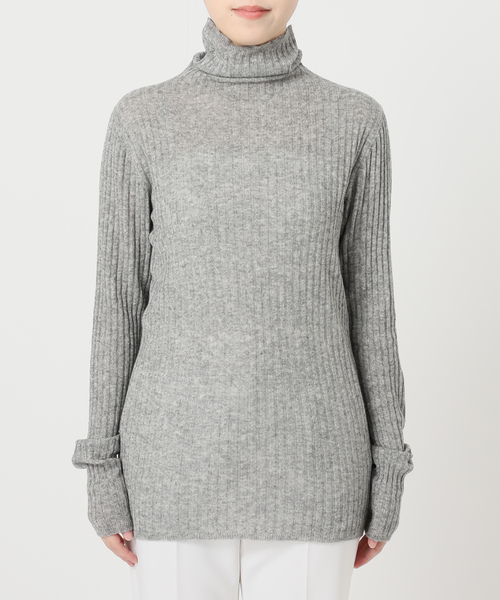 Noble（ノーブル）の「シルクカシミヤ ソフトワイドリブニット（ニット/セーター・レディース・チャコールグレー/ライトグレー/ホワイト・FREE）」の13枚目の写真