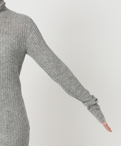 Noble（ノーブル）の「シルクカシミヤ ソフトワイドリブニット（ニット/セーター・レディース・チャコールグレー/ライトグレー/ホワイト・FREE）」の18枚目の写真