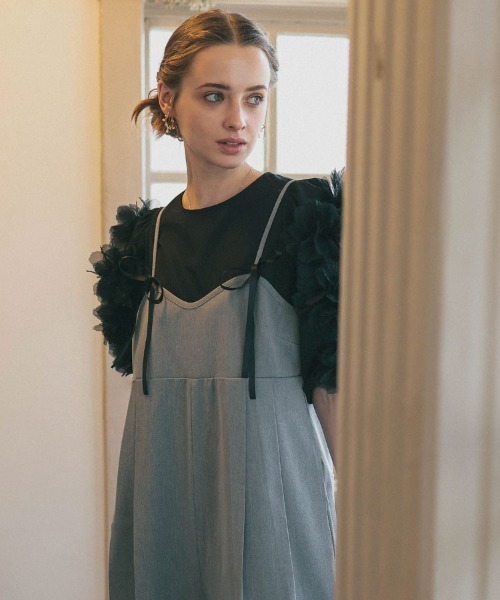 DONOBAN（ドノバン）の「リボンキャミサロペット（サロペット/オーバーオール・レディース・ブラック/グレー系その他・F）」の12枚目の写真