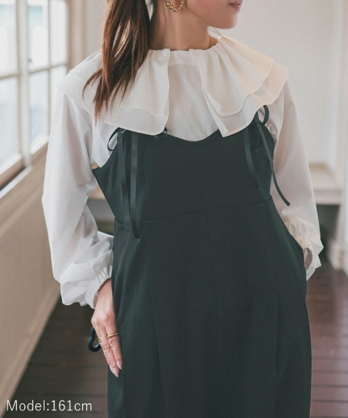 DONOBAN（ドノバン）の「リボンキャミサロペット（サロペット/オーバーオール・レディース・ブラック/グレー系その他・F）」の16枚目の写真