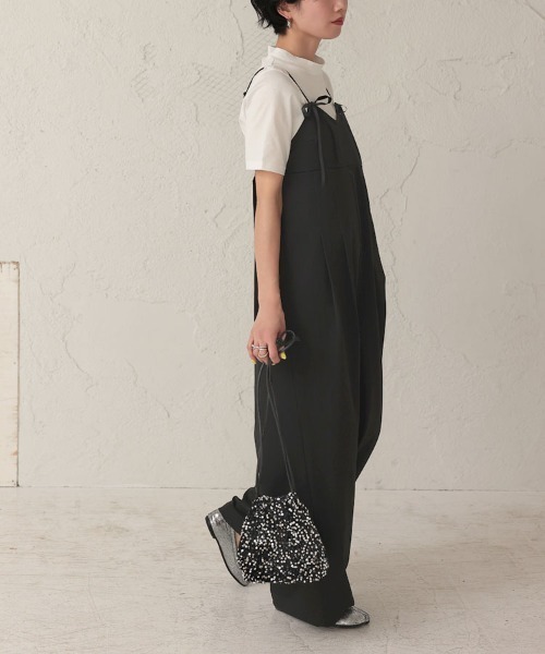 DONOBAN（ドノバン）の「リボンキャミサロペット（サロペット/オーバーオール・レディース・ブラック/グレー系その他・F）」の6枚目の写真