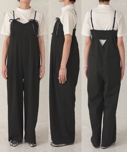 DONOBAN（ドノバン）の「リボンキャミサロペット（サロペット/オーバーオール・レディース・ブラック/グレー系その他・F）」の10枚目の写真