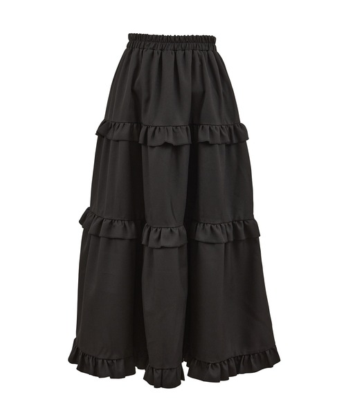 PUNYUS（プニュズ）の「フリルティアードロングスカート（スカート・レディース・ブラック・1/2/3/4）」の11枚目の写真