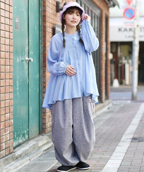 チチカカ(チチカカ)の「タックチュニックブラウス【大きいサイズ】(シャツ/ブラウス・レディース・ブルー/ネイビー/ベージュ・3L)」の18枚目の写真