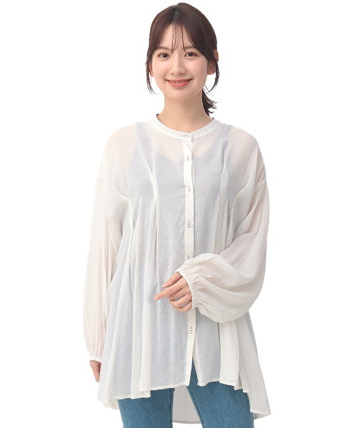 チチカカ(チチカカ)の「タックチュニックブラウス【大きいサイズ】(シャツ/ブラウス・レディース・ブルー/ネイビー/ベージュ・3L)」の20枚目の写真