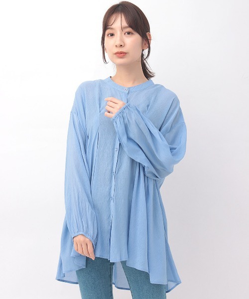 チチカカ(チチカカ)の「タックチュニックブラウス【大きいサイズ】(シャツ/ブラウス・レディース・ブルー/ネイビー/ベージュ・3L)」の21枚目の写真