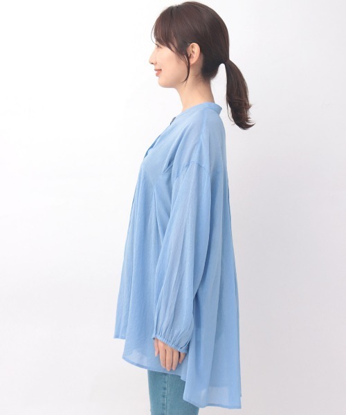 チチカカ(チチカカ)の「タックチュニックブラウス【大きいサイズ】(シャツ/ブラウス・レディース・ブルー/ネイビー/ベージュ・3L)」の11枚目の写真