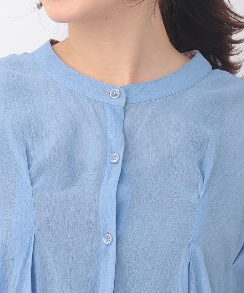 チチカカ(チチカカ)の「タックチュニックブラウス【大きいサイズ】(シャツ/ブラウス・レディース・ブルー/ネイビー/ベージュ・3L)」の13枚目の写真