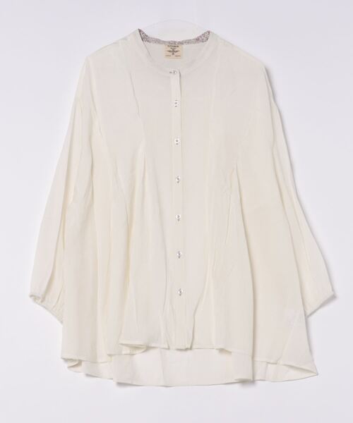 チチカカ(チチカカ)の「タックチュニックブラウス【大きいサイズ】(シャツ/ブラウス・レディース・ブルー/ネイビー/ベージュ・3L)」の9枚目の写真