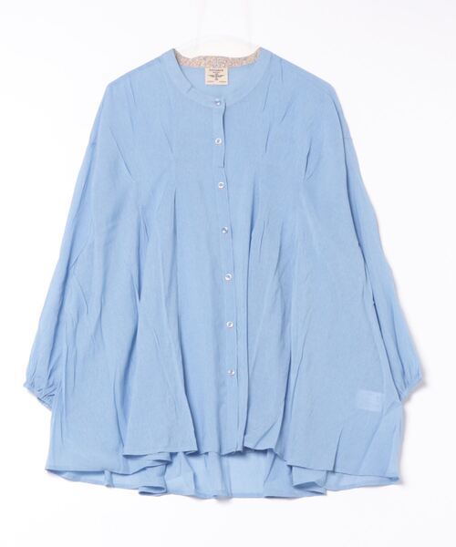 チチカカ(チチカカ)の「タックチュニックブラウス【大きいサイズ】(シャツ/ブラウス・レディース・ブルー/ネイビー/ベージュ・3L)」の4枚目の写真