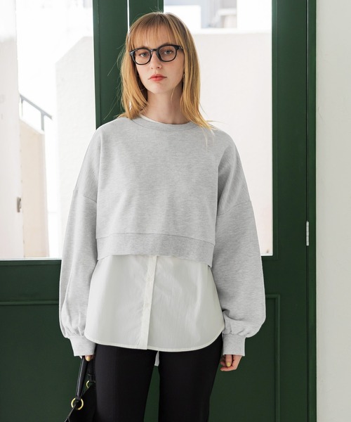 coca（coca）（コカ）の「ショート丈スウェットセットブラウス（スウェット・レディース・ブラック/グレー・M/L）」の17枚目の写真