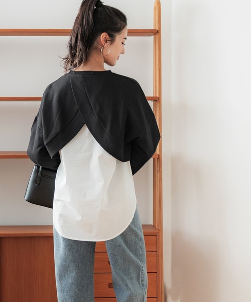 coca（coca）（コカ）の「ショート丈スウェットセットブラウス（スウェット・レディース・ブラック/グレー・M/L）」の9枚目の写真