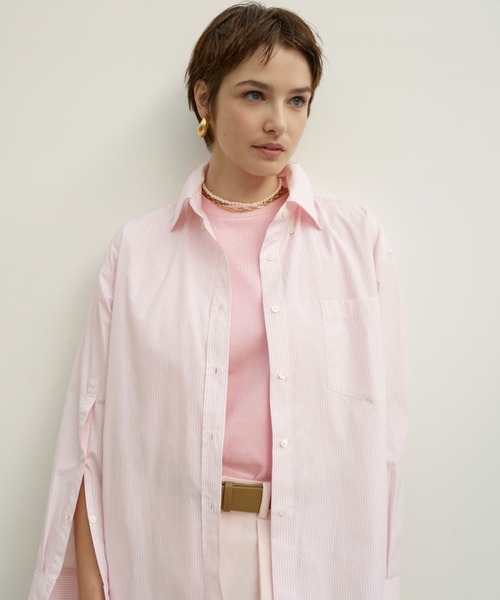 未使用❣️ダークブラウン長袖シャツ約3万5千円 Mila Owen（ミラオーウェン）の「2サイズ袖スリット釦ダウン