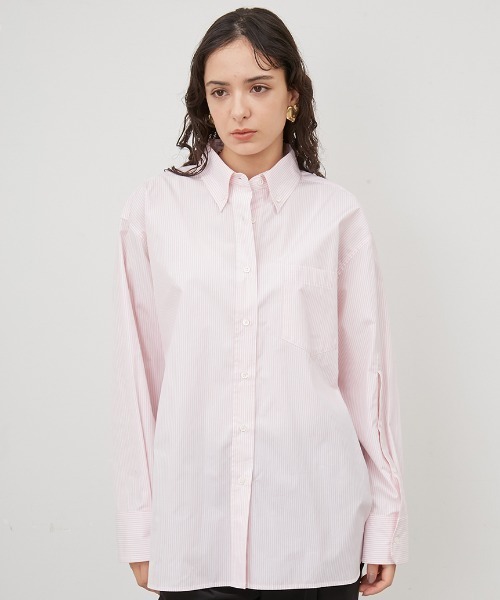 美品♡ ハグオーワー ローンワッシャースタンドギャザーブラウス♡ピンク系 美品♡ ハグオーワー ローンワッシャースタンドギャザーブラウス