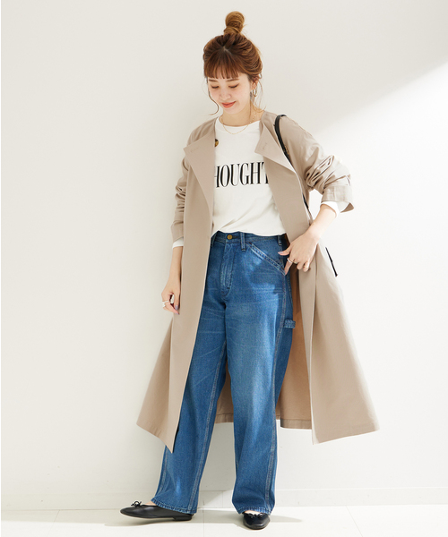 B.C STOCK(ベーセーストック)の「ノーカラートレンチ(トレンチコート・レディース・ブラック/ベージュ・FREE)」の20枚目の写真