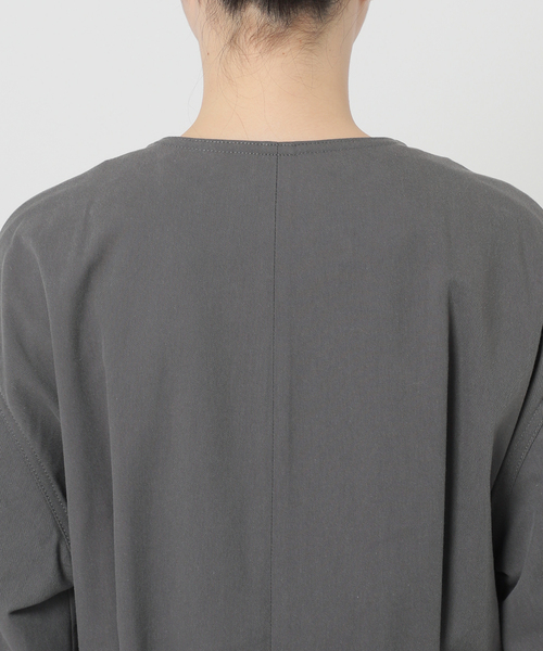 B.C STOCK(ベーセーストック)の「ノーカラートレンチ(トレンチコート・レディース・ブラック/ベージュ・FREE)」の6枚目の写真