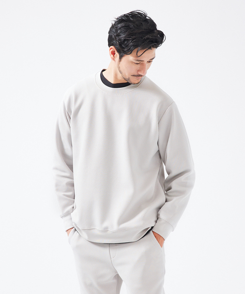 ABAHOUSE GRAY(アバハウスグレイ)の「【セットアップ対応】ハニカムメッシュ プルオーバー / スウェット(スウェット・メンズ・モカ/グレイッシュベージュ/ブラック/グレイッシュブルー・46/48)」の4枚目の写真