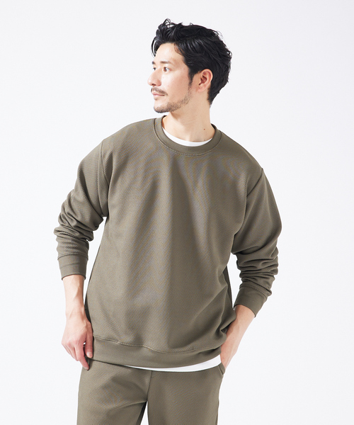 ABAHOUSE GRAY(アバハウスグレイ)の「【セットアップ対応】ハニカムメッシュ プルオーバー / スウェット(スウェット・メンズ・モカ/グレイッシュベージュ/ブラック/グレイッシュブルー・46/48)」の3枚目の写真