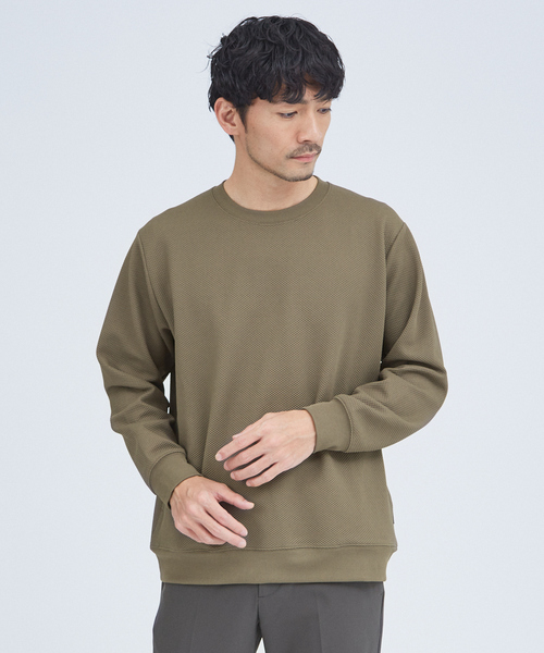 ABAHOUSE GRAY(アバハウスグレイ)の「【セットアップ対応】ハニカムメッシュ プルオーバー / スウェット(スウェット・メンズ・モカ/グレイッシュベージュ/ブラック/グレイッシュブルー・46/48)」の5枚目の写真