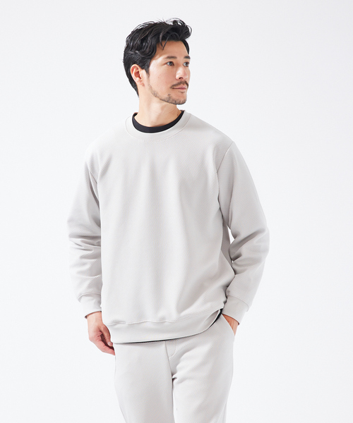 ABAHOUSE GRAY(アバハウスグレイ)の「【セットアップ対応】ハニカムメッシュ プルオーバー / スウェット(スウェット・メンズ・モカ/グレイッシュベージュ/ブラック/グレイッシュブルー・46/48)」の8枚目の写真