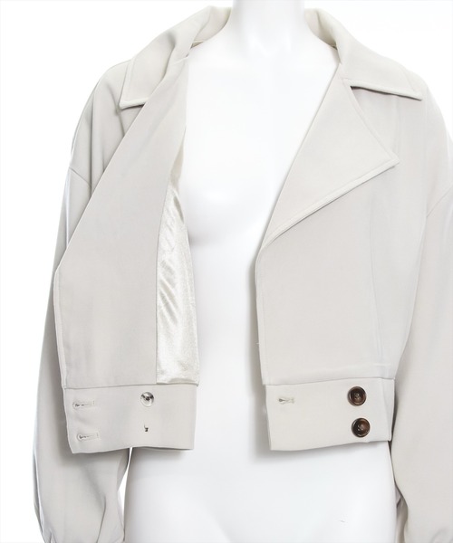 clear（クリア）の「Aラインミドル丈トレンチジャケット≪2024SS新作≫（トレンチコート・レディース・ミント/アイボリー・F）」の9枚目の写真