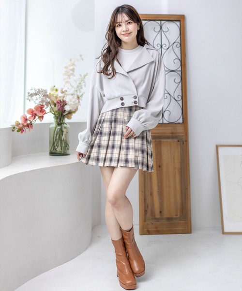 clear（クリア）の「Aラインミドル丈トレンチジャケット≪2024SS新作≫（トレンチコート・レディース・ミント/アイボリー・F）」の16枚目の写真