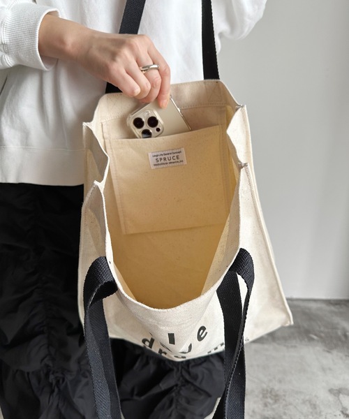 SPRUCE(スプルース)の「EM:SPRUCE アルジェトート(トートバッグ・レディース・ブラック/グリーン/ブルー/パープル/イエロー/レッド・FREE)」の21枚目の写真