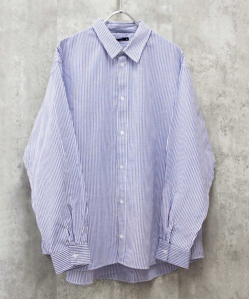 SHISKY（シスキー）の「無地レギュラーカラーオーバーシャツ（シャツ/ブラウス・メンズ・カーキ/オフホワイト/グレー系/ネイビー系/チャコール/ベージュ/サックスブルー系・M/L）」の6枚目の写真