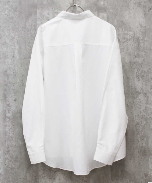 SHISKY（シスキー）の「無地レギュラーカラーオーバーシャツ（シャツ/ブラウス・メンズ・カーキ/オフホワイト/グレー系/ネイビー系/チャコール/ベージュ/サックスブルー系・M/L）」の8枚目の写真