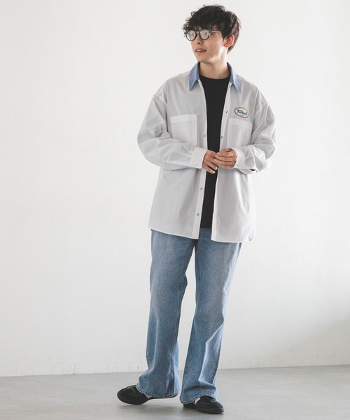 RAGEBLUE(レイジブルー)の「12オンス/ルーズフィットデニムフレアパンツ(デニムパンツ・メンズ・ダークグレー/ブルー/グレー系その他・SMALL/MEDIUM/LARGE)」の6枚目の写真