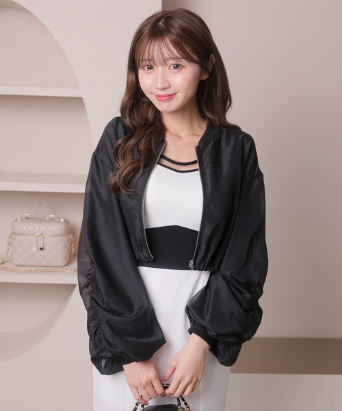 LIPSERVICE（リップサービス）の「シアーギャザーブルゾン（ブルゾン・レディース・ホワイト/ブラック・FREE）」の21枚目の写真