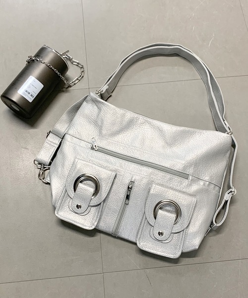 non-hedge（ノンヘッジ）の「マルチポケット付3WAYバッグ（バックパック/リュック・レディース・ブラック/ホワイト/シルバー・FREE）」の3枚目の写真